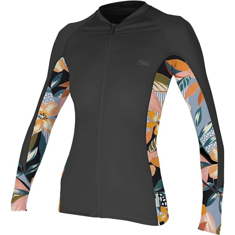 O'Neill Women's Side Print L/S Sun Shirt in Black/Kali Floral