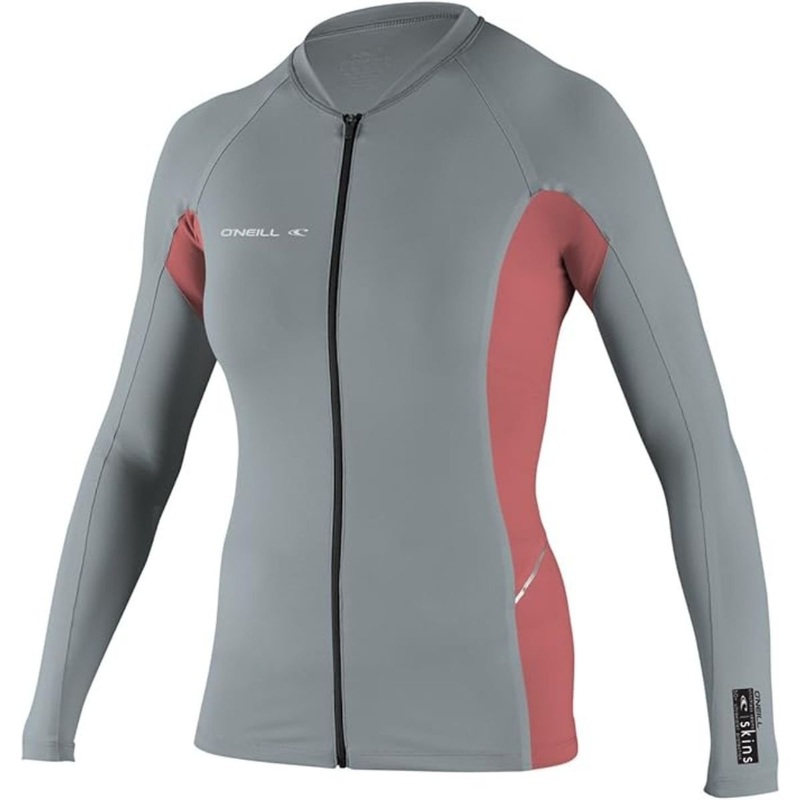 O'Neill Women's Skins Stitchless L/S Fullzip CORAL/GRAY