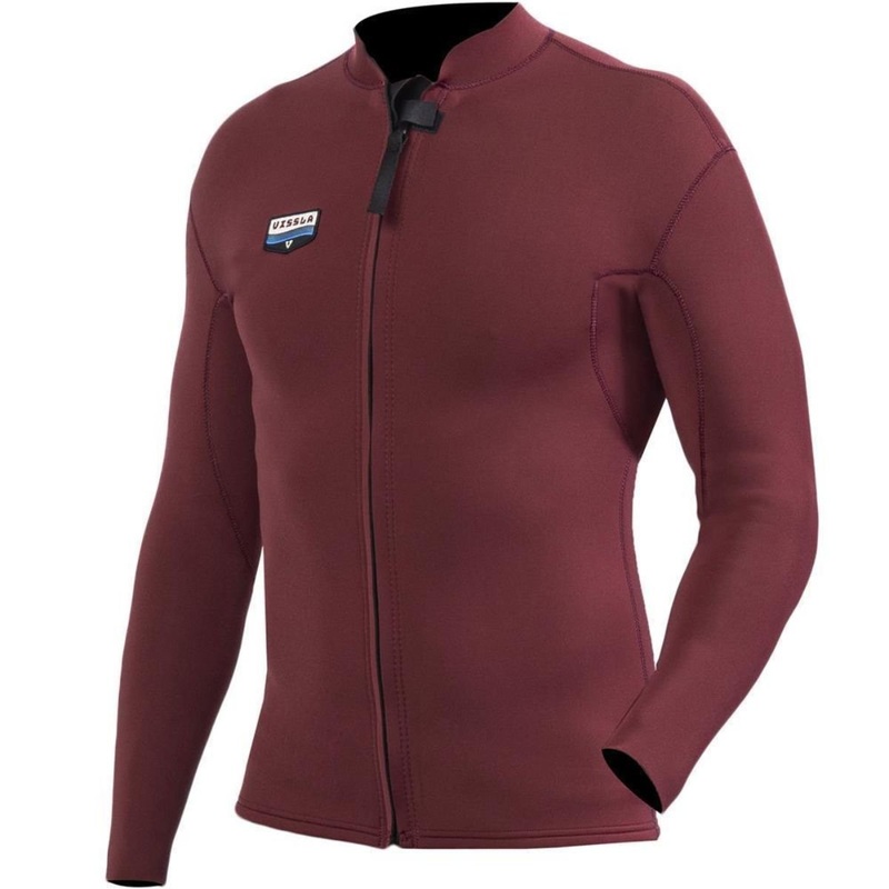 Vissla 2mm Solid Sets Front Zip Jacket in Blood