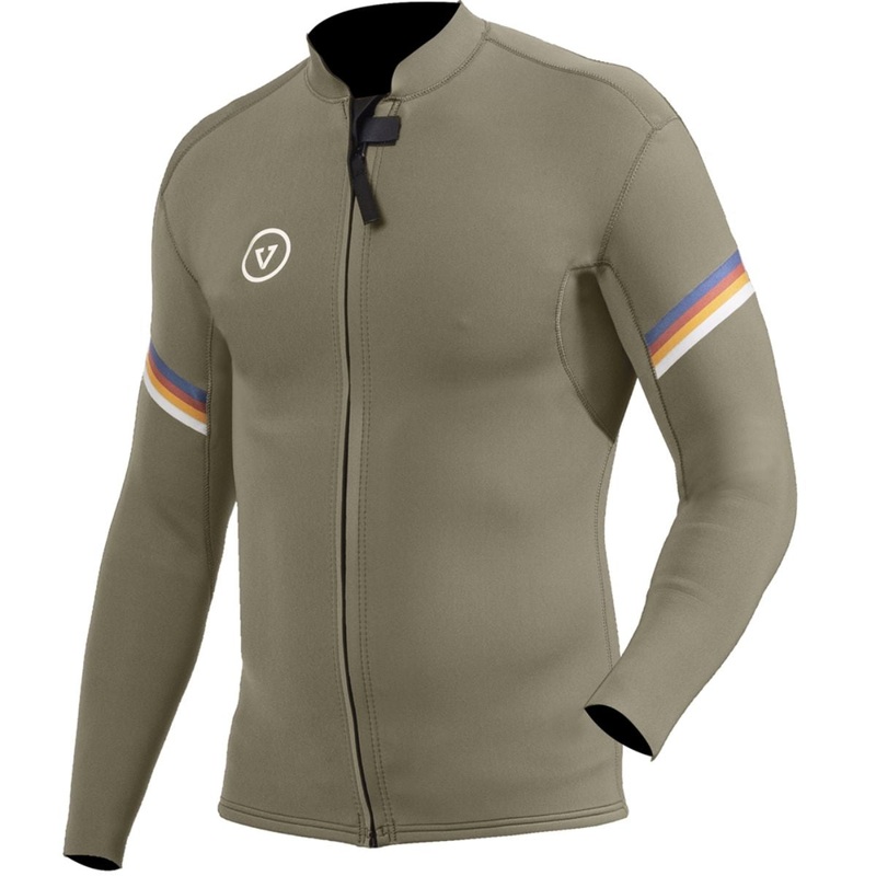 Vissla Raditude 2mm Front Zip Jacket in Dark Khaki