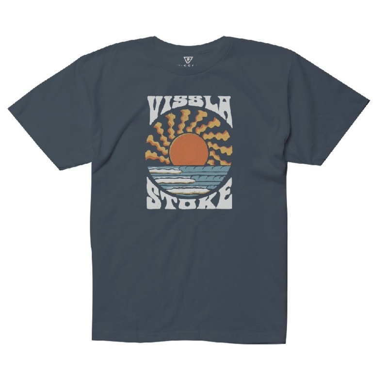 Vissla Solar Spin Kids Tee in Navy Heather