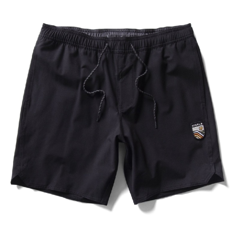 Vissla Solid Sets 16" Boys Elastic Boardshorts in Black