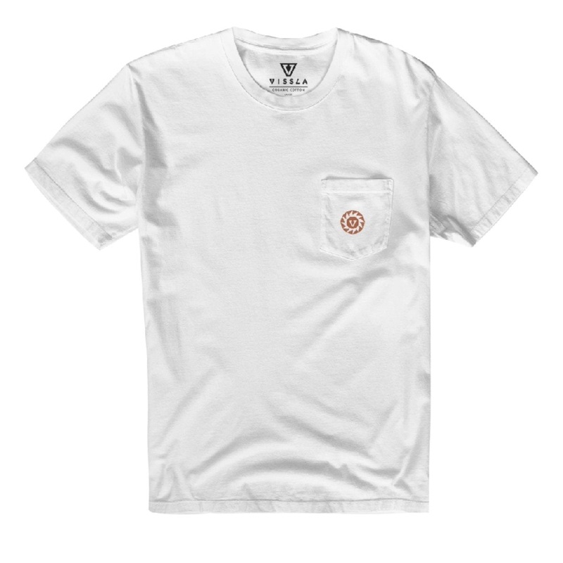 Vissla Sunburnt Shred Heads Premium Pocket Men's Tee in White