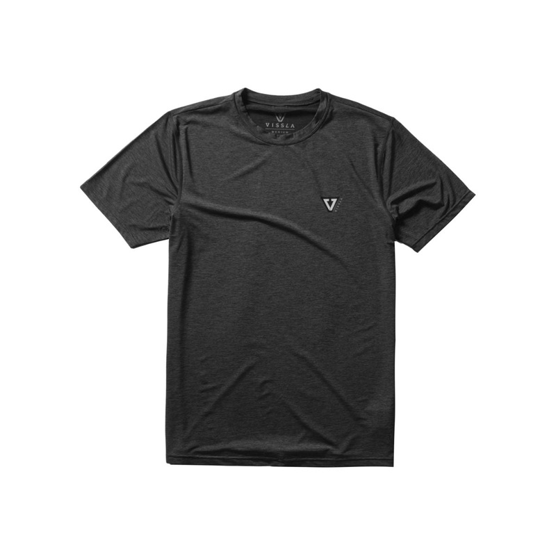 Vissla Twisted Eco SS Rash Guard in Black Heather