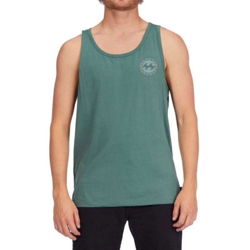 Billabong Crayon Wave Tank in Duck Green
