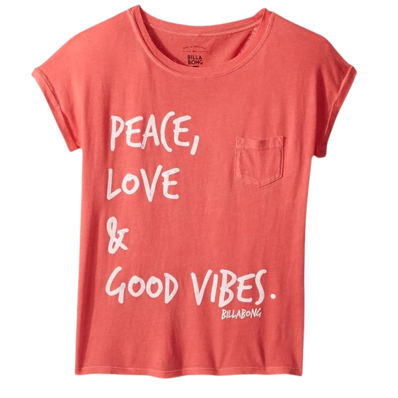 Billabong Girls' Peace and Love Tee Geranium