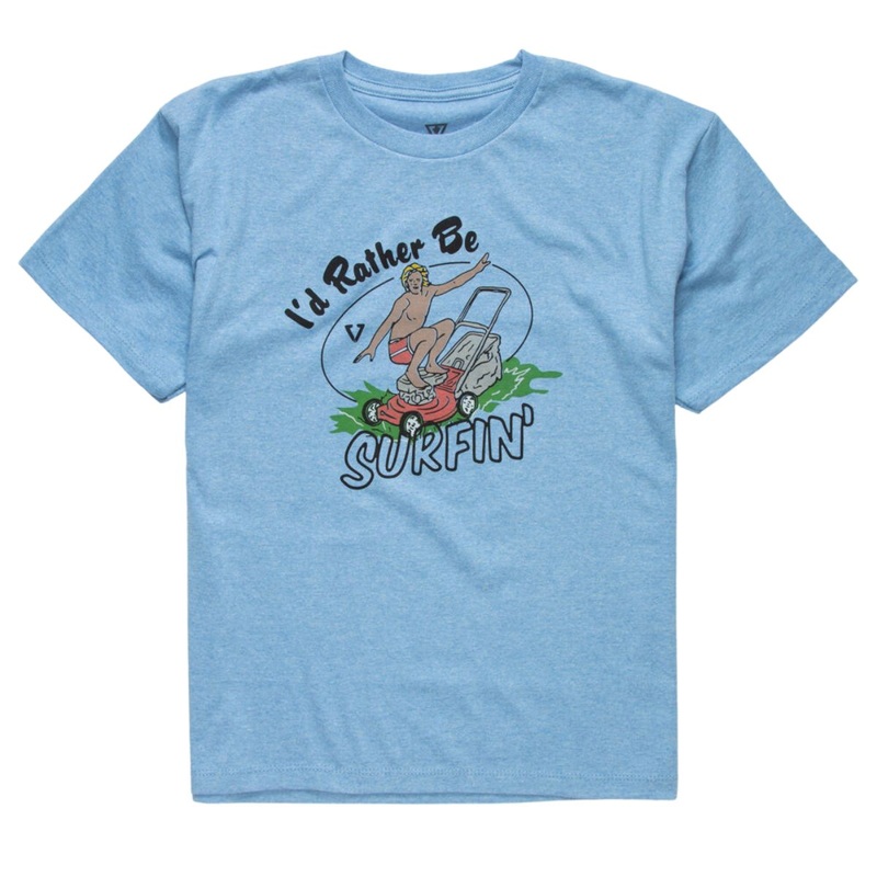 Vissla Summer Vacation Kids Tee in Light Blue Heather