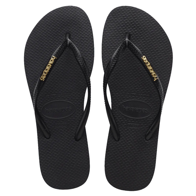 HAVAIANA SLIM LOGO METALLIC GOLD
