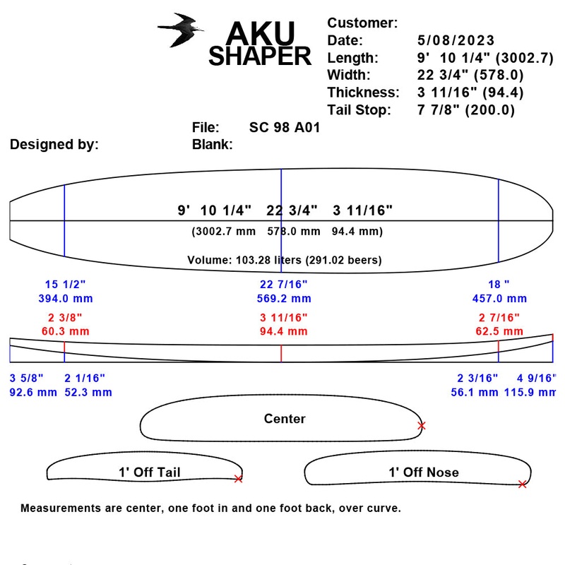Southcoast Blank 9'8 Longboard
