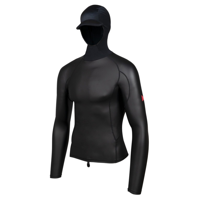 FLORENCE WINDSHIELD LONG SLEEVE HOODED RASH GUARD BLACK