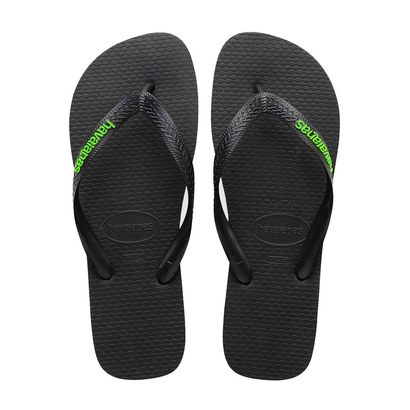 HAVAIANAS LOGO FILETE BLACK NEON GREEN