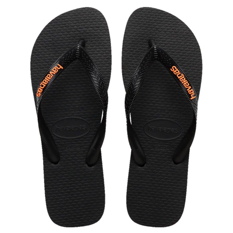 HAVAIANAS LOGO FILETE BLACK NEON ORANGE