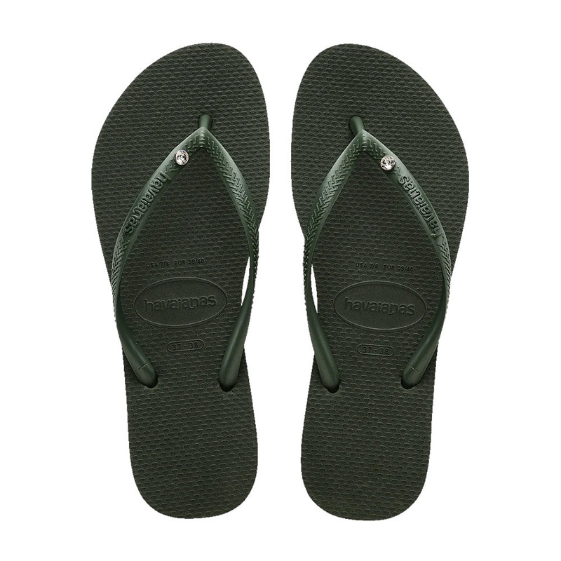 HAVAIANAS SLIM CRYSTAL OLIVE GREEN