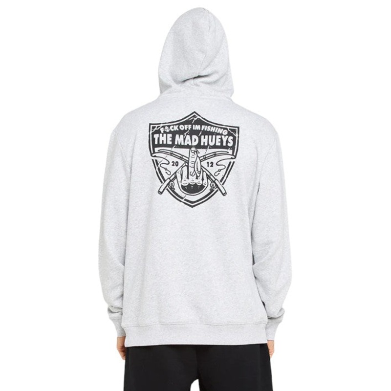 MAD HUEYS RAIDER FK OFF FISHING PULLOVER GREY MARLE