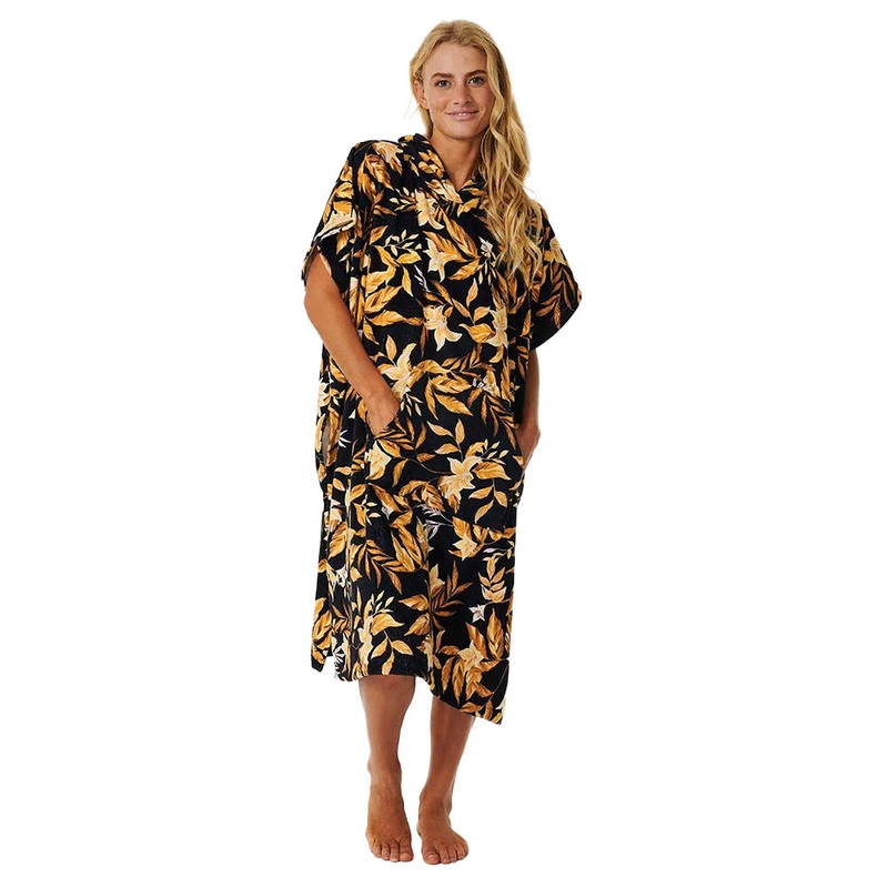 RIP CURL MIXED HOODED TOWEL BLACK