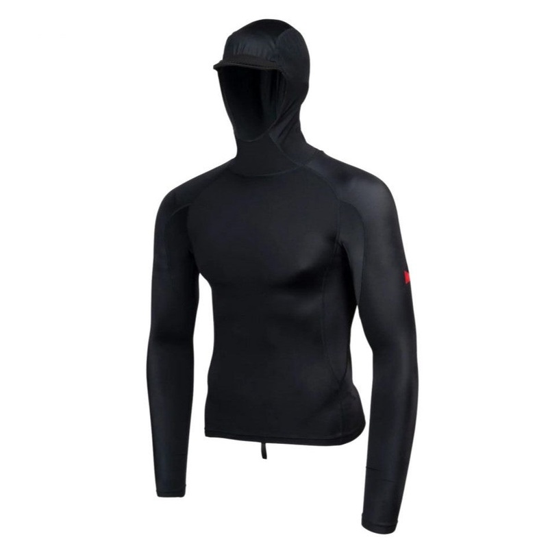 FLORENCE MARINE X UTILITY POCKET HOODED RASH GUARD BLACK