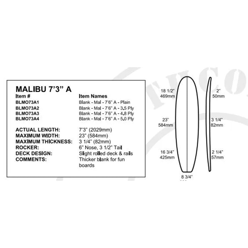 Southcoast Blank 7'3 Mini Mal