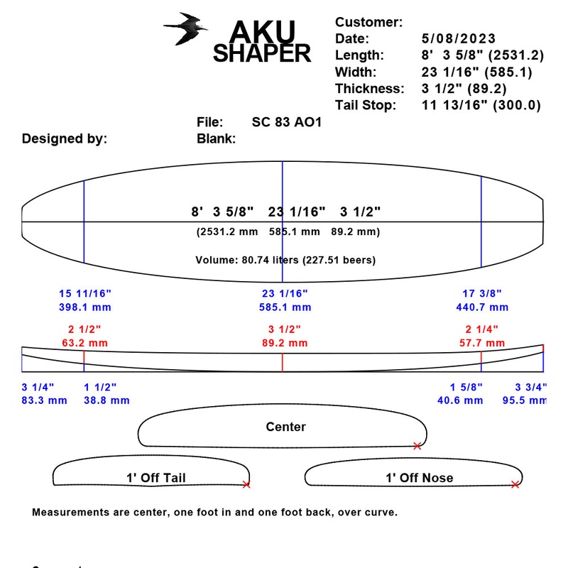 Southcoast Blank 8'3 Longboard Single Stringer