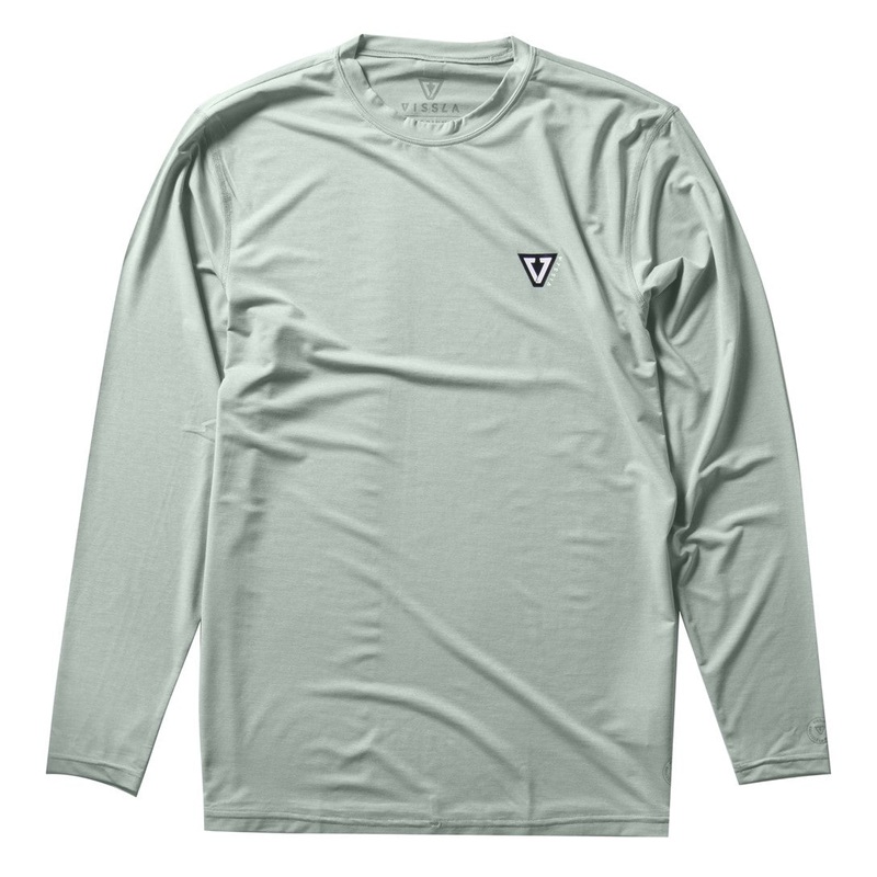 VISSLA TWISTED LONG SLEEVE RASH TOP SEA GREEN HEATHER