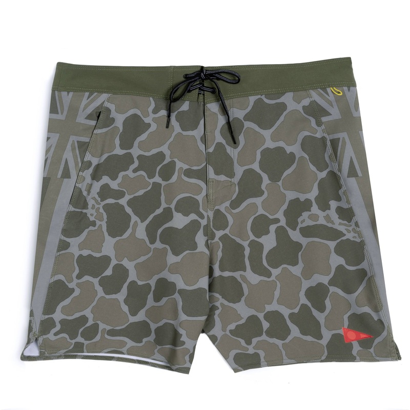 FLORENCE F1 PRO HAWAII CAMO BOARDSHORT BURNT OLIVE