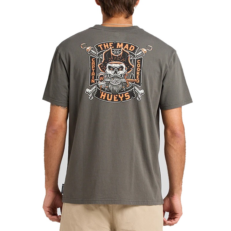 MAD HUEYS CAPTAIN COOKED TEE CHARCOAL