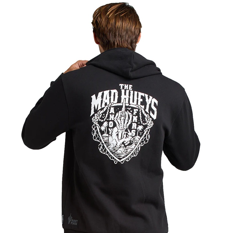 MAD HUEYS PORT SIDE AHOY F*CKERS PULL OVER SWEATSHIRT BLACK