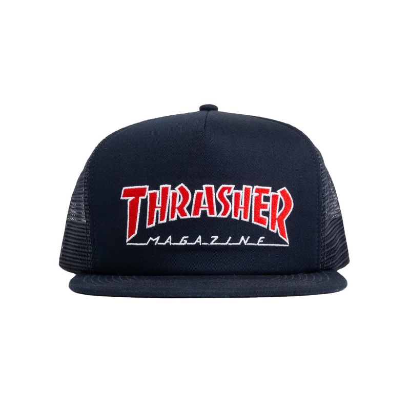 THRASHER OUTLINED NAVY MESH CAP