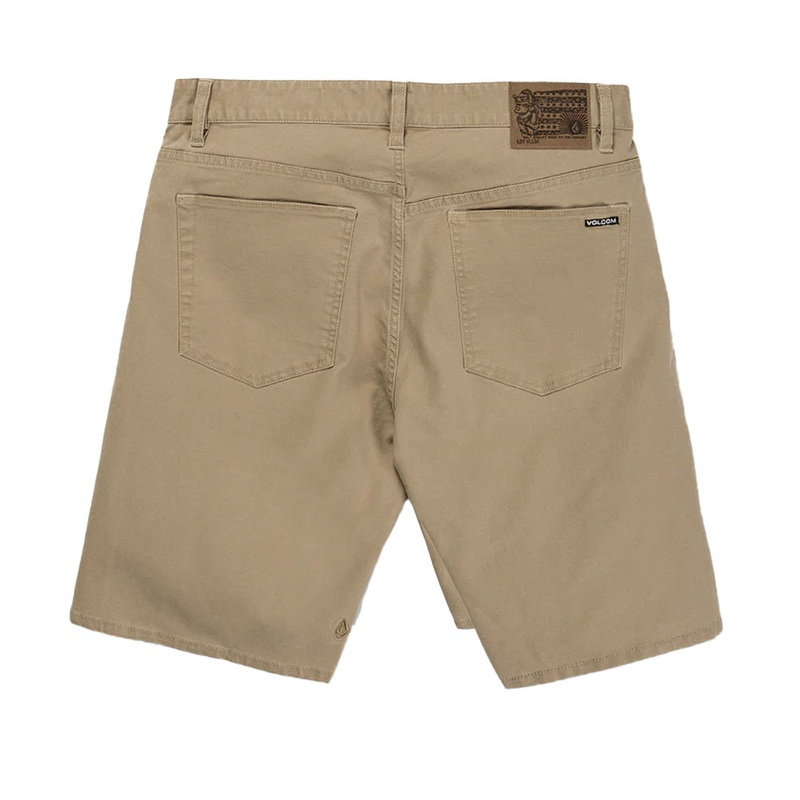 VOLCOM MODOWN CANVAS 5 POCKET SHORT DARK KHAKI