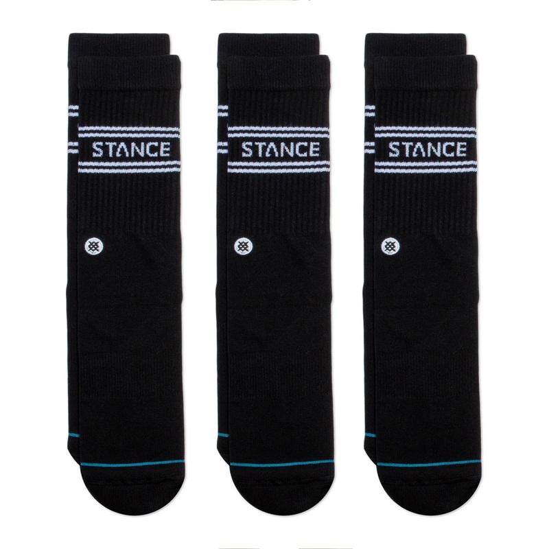 STANCE BASIC CREW BLACK 3 PACK (US 6-8.5)