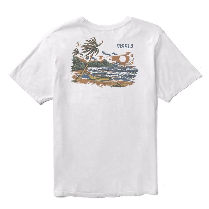 VISSLA MEN'S PARADISE ISLE  ORGANIC BLEND SS TEE WHITE