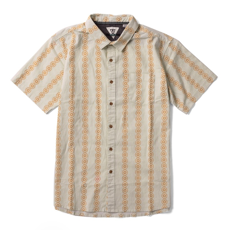 VISSLA MEN'S SOLAR SPIRALS ECO COLLARED SS SHIRT BONE