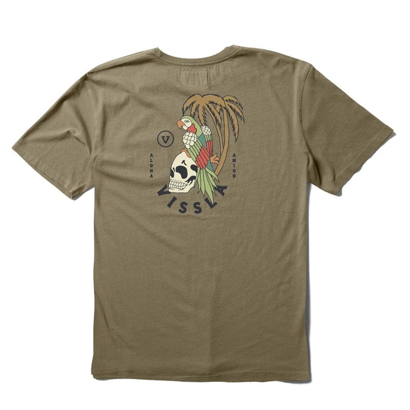 VISSLA PARRODISE ORGANIC BLEND TEE DARK KHAKI