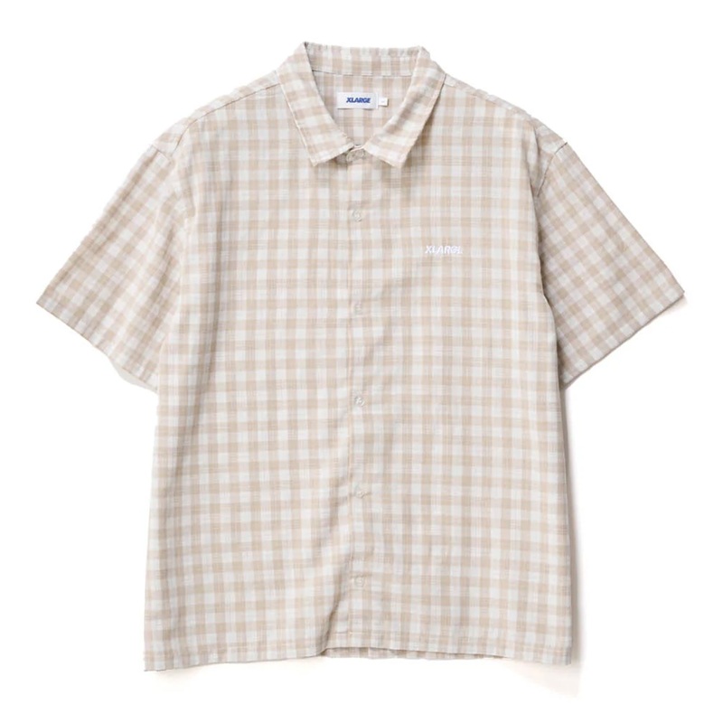 XLARGE 91 OXFORD SS SHIRT TAN WHITE