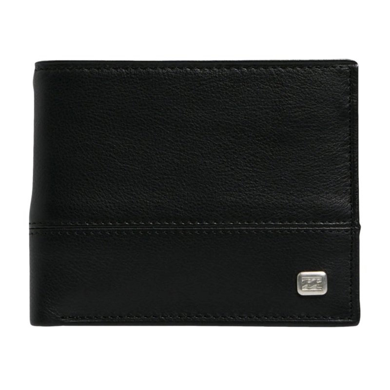 BILLABONG DIMENSION 2 IN 1 MENS LEATHER WALLET BLACK