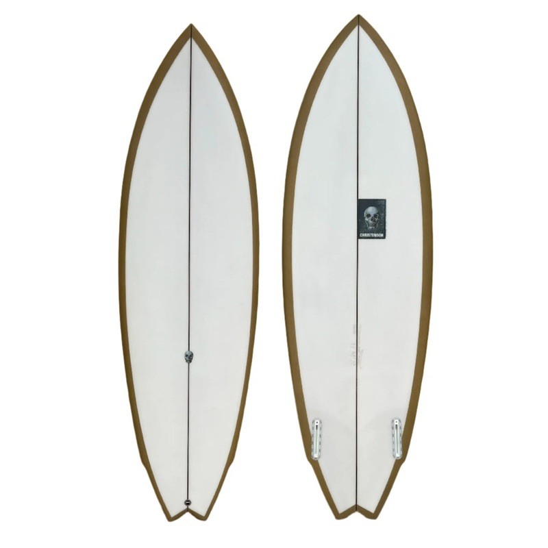 CHRISTENSON LANE SPLITTER SWALLOW PU TAIL 5'7 GOLD RAIL SPRAY