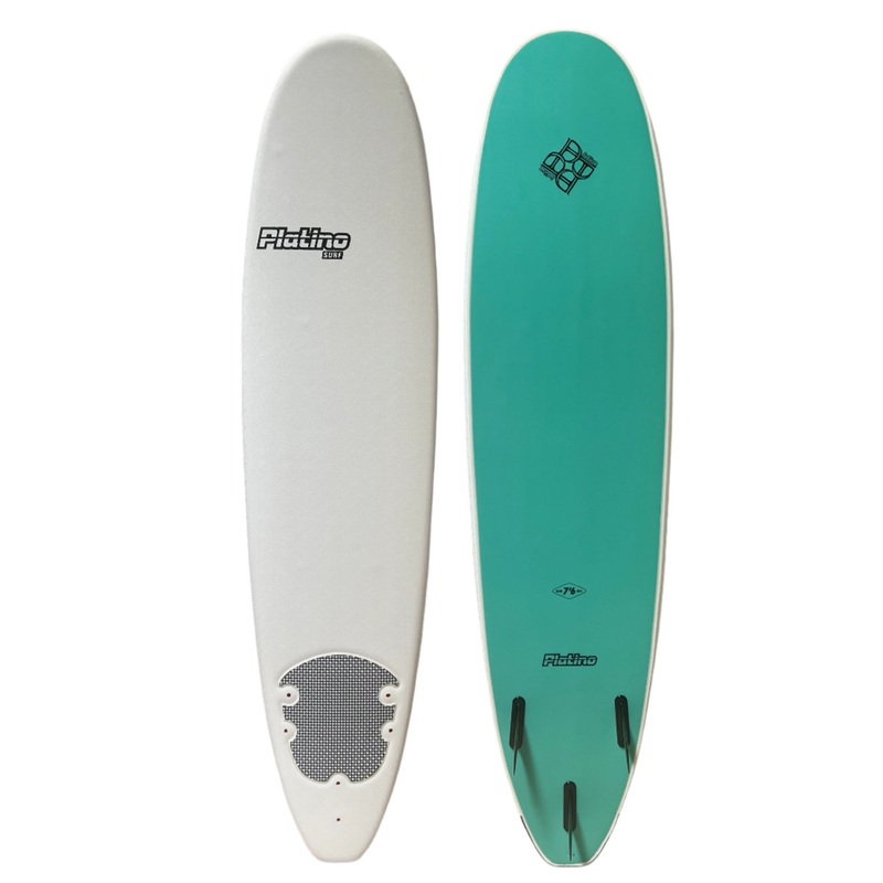PLATINO 7'6 SOFTBOARD WHITE TURQUOISE