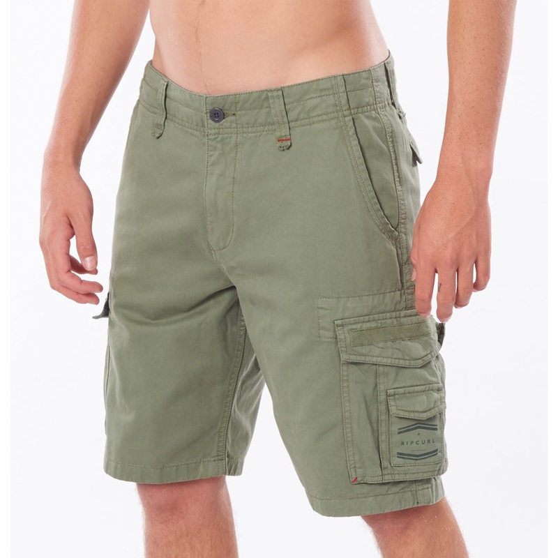RIP CURL MENS TRAIL CARGO WALK SHORT MID GREEN