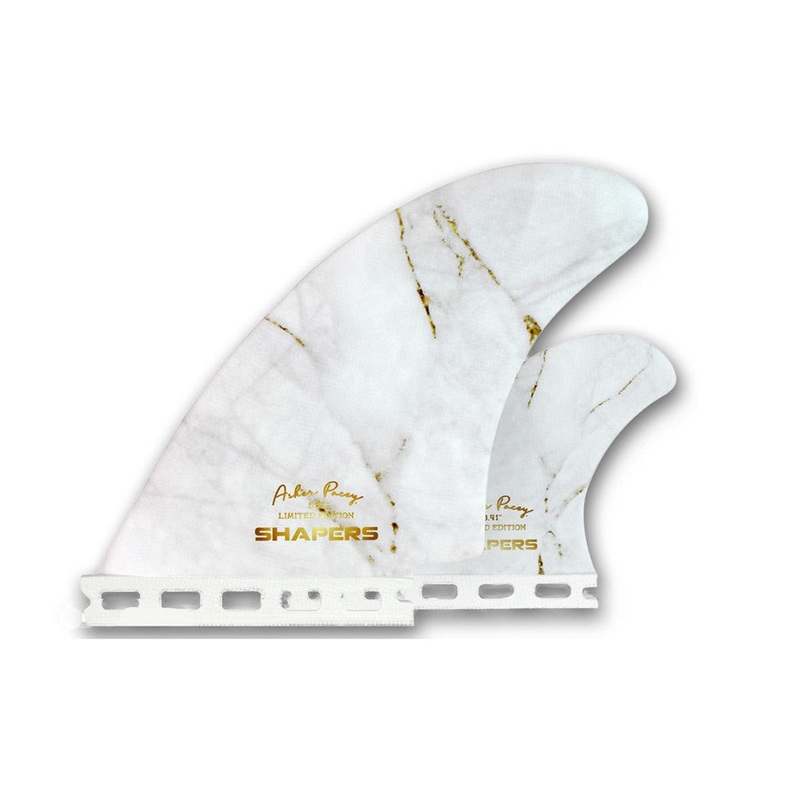SHAPERS ASHER PACEY 5.55 TWIN FIN + STABILISER WHITE GOLD SINGLE TAB