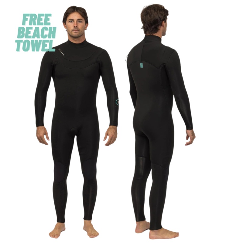 VISSLA MENS NEW SEAS 4/3MM U-ZIP STEAMER BLACK