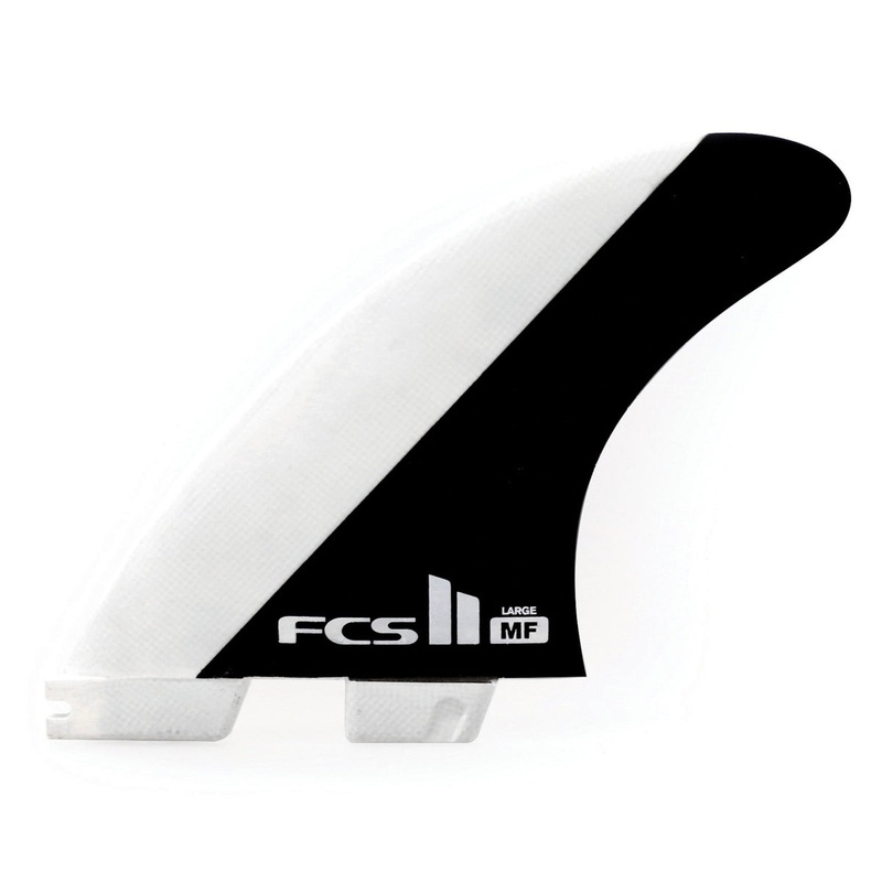 FCS II MICK FANNING PC BLACK WHITE LARGE TRI FINS