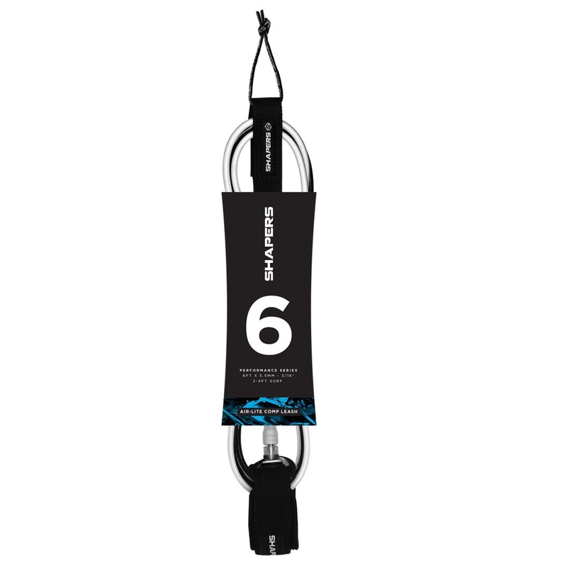 SHAPERS 6FT AIRLITE COMP LEASH BLACK WHITE