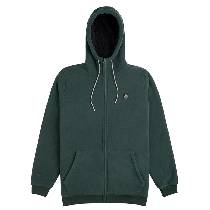 VISSLA ECOZY POLAR ZIP HOODIE FLEECE EVERGREEN