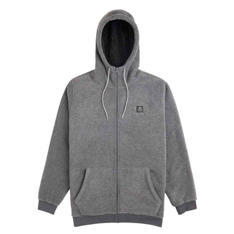 VISSLA ECOZY POLAR ZIP HOODIE FLEECE HEATHER CHARCOAL