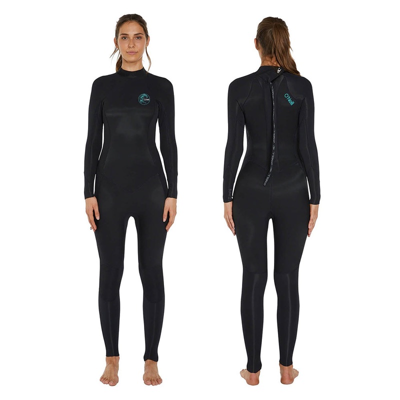 O'NEILL BAHIA 4/3MM BACK ZIP STEAMER BLACK BLACK
