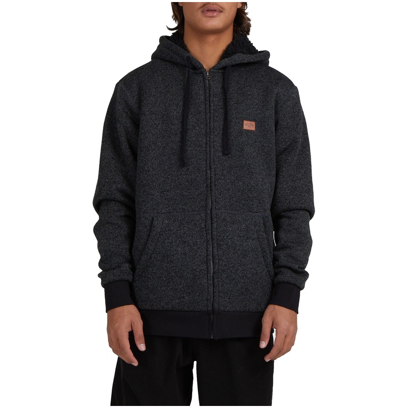 BILLABONG REVOLT ZIP THRU HOOD BLACK HEATHER