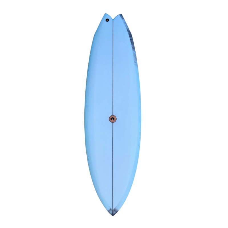 ALBUM TWINSMAN 5'6 ABSTRACT BLUE TINT TWIN FIN SURFBOARD