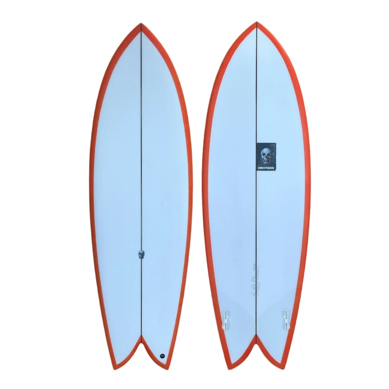 CHRISTENSON ACID PHISH SURFBOARD 5'6 ORANGE RAIL SPRAY