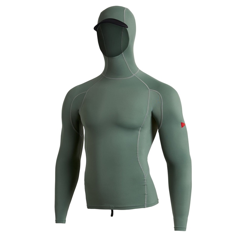 FLORENCE MARINE X UTILITY POCKET HOODED RASH GUARD DARK SAGE