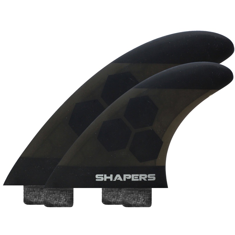 SHAPERS AM2 LARGE CORELITE 6 FIN SET DUAL TAB BLACK