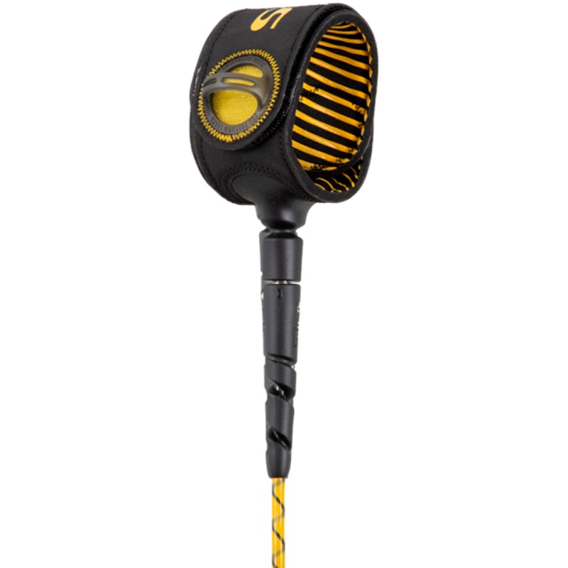 FCS Freedom Helix Comp Surfboard Leash - 6'/Mango/Black